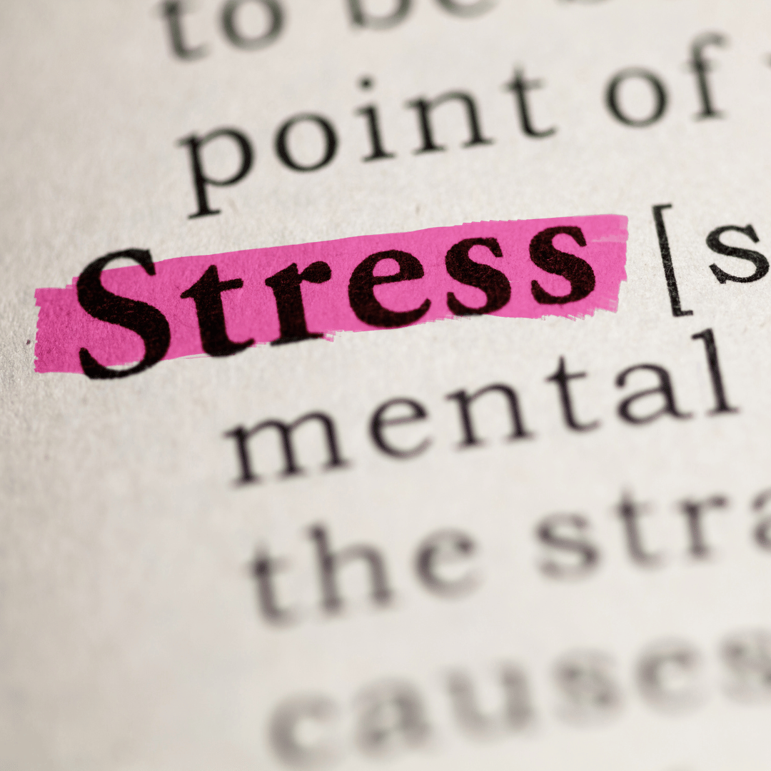 stress gemarkeerd in roze