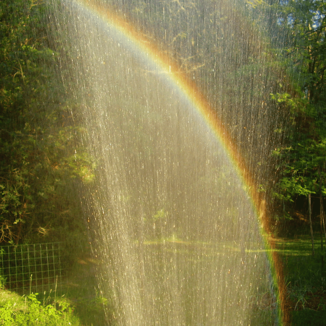 regenboog met water